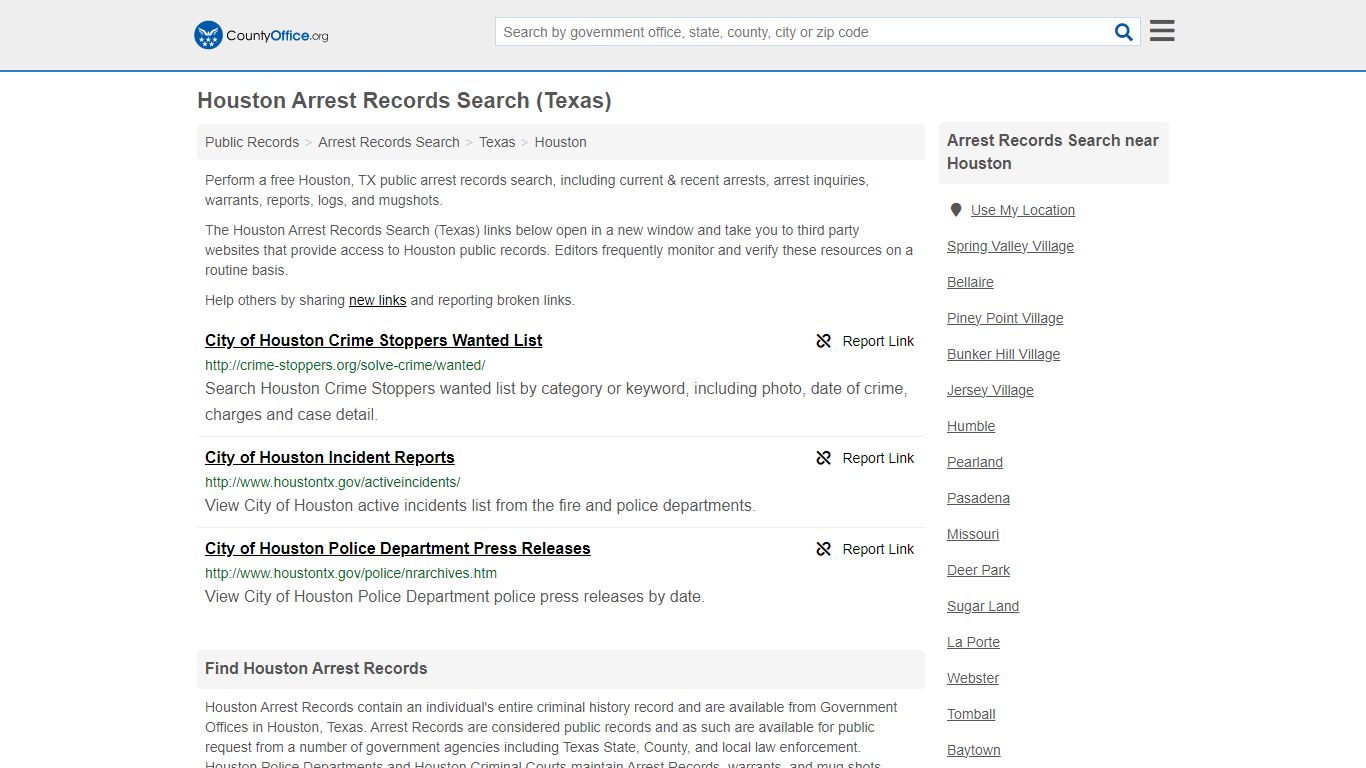 Arrest Records Search - Houston, TX (Arrests & Mugshots) - County Office