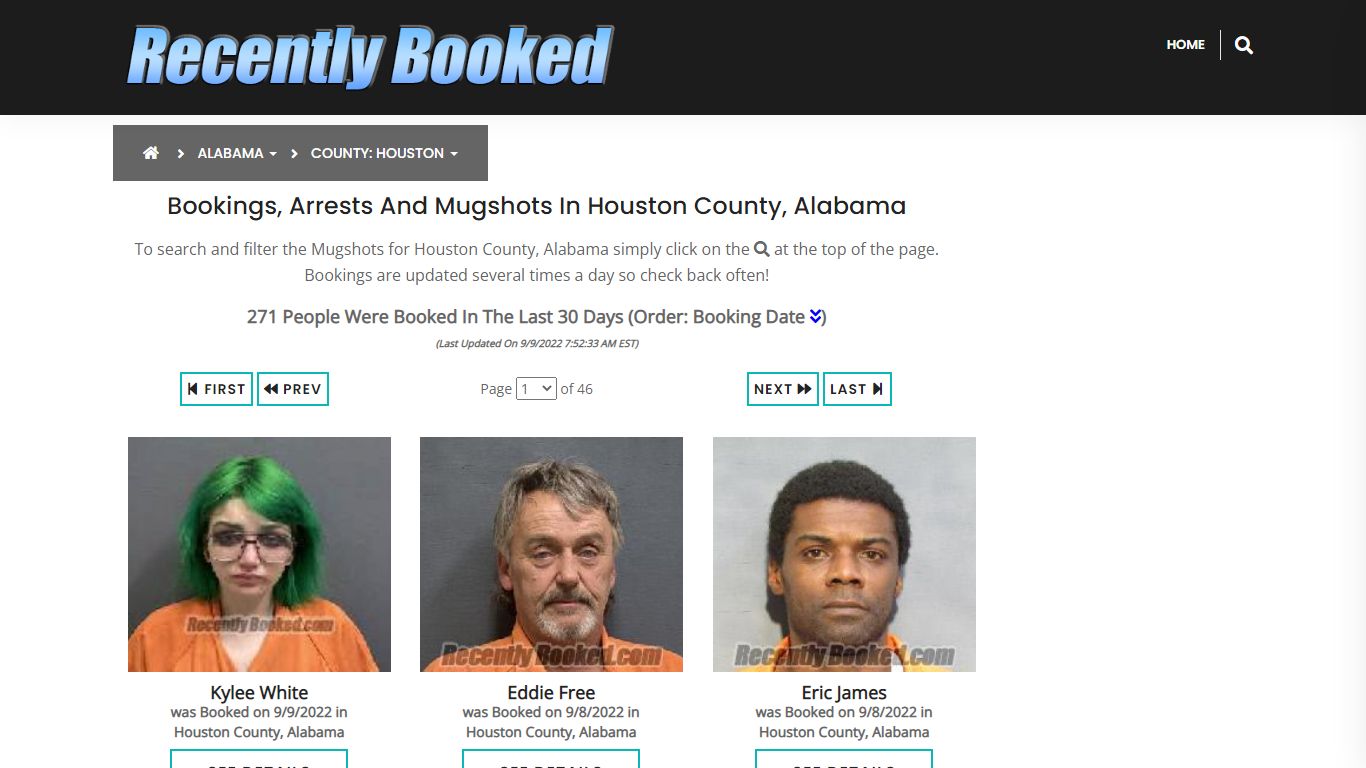 Bookings, Arrests and Mugshots in Houston County, Alabama